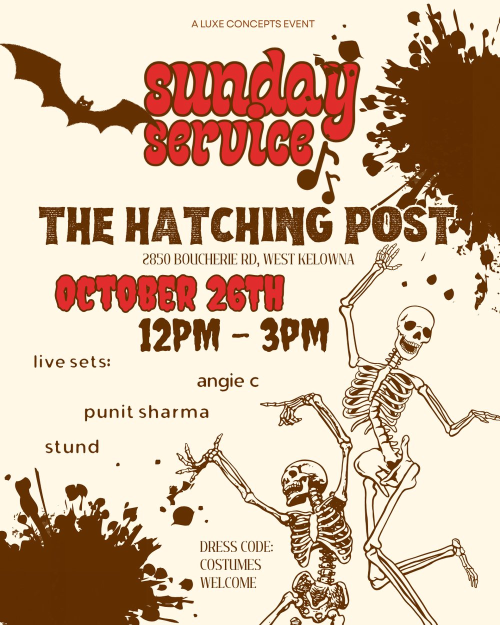 Sunday Service Halloween at The Hatching Post poster